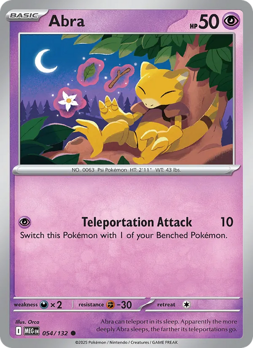Abra 054/132 – Mega Evolution Pokémon TCG