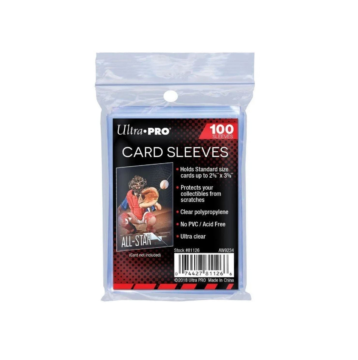 Ultra PRO Soft Card Sleeves – pakke med 100 klare sleeves