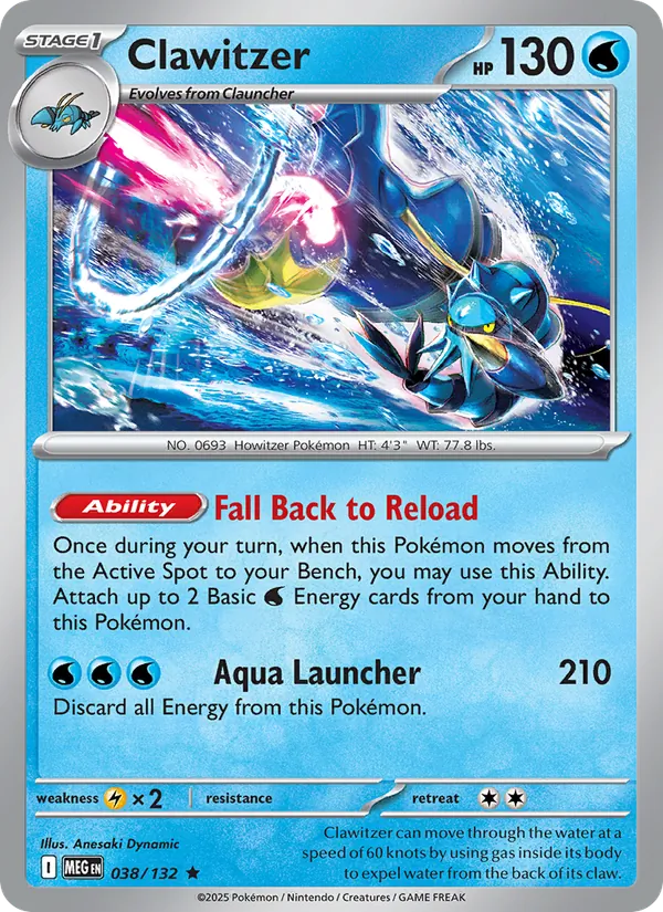 Clawitzer 038/132 – Mega Evolution Pokémon TCG