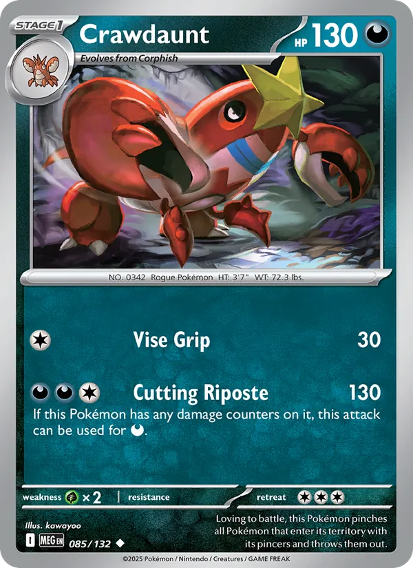 Crawdaunt 085/132 – Mega Evolution Pokémon TCG