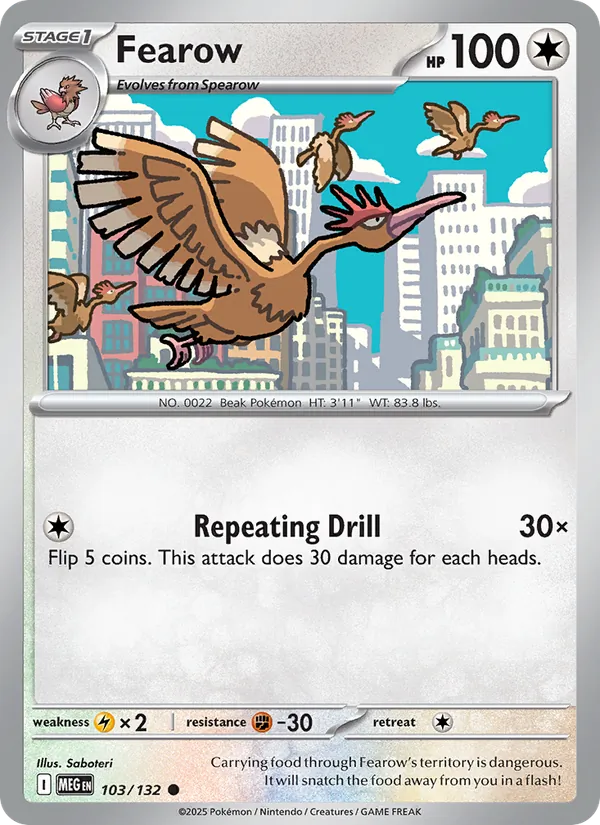 Fearow 103/132 – Mega Evolution Pokémon TCG