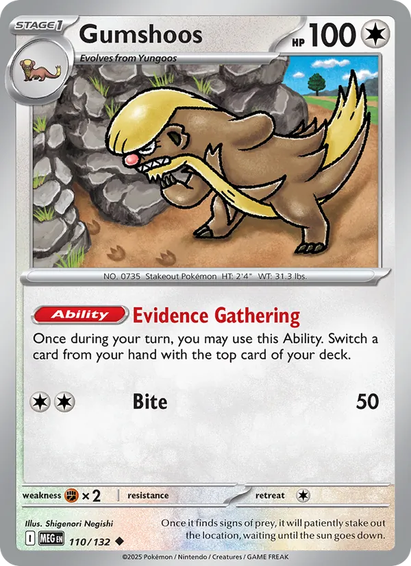 Gumshoos 110/132 – Mega Evolution Pokémon TCG