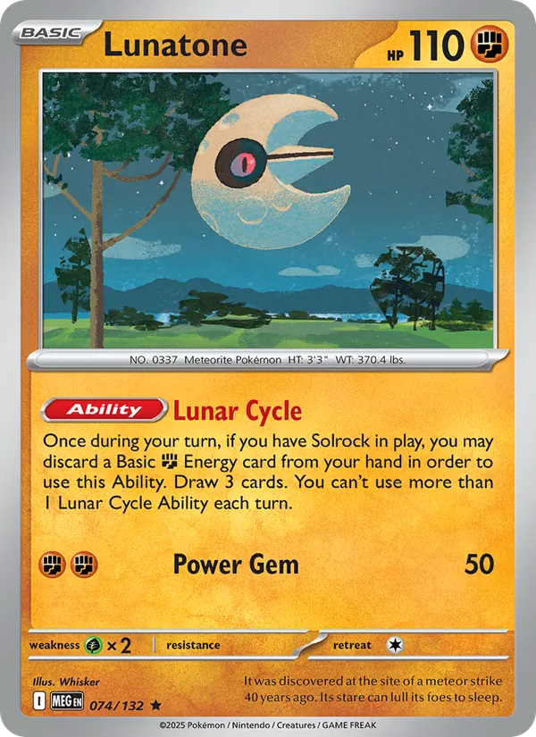 Lunatone 074/132 – Mega Evolution Pokémon TCG