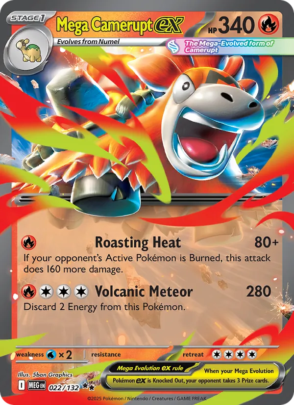 Mega Camerupt ex 022/132 – Mega Evolution Pokémon TCG
