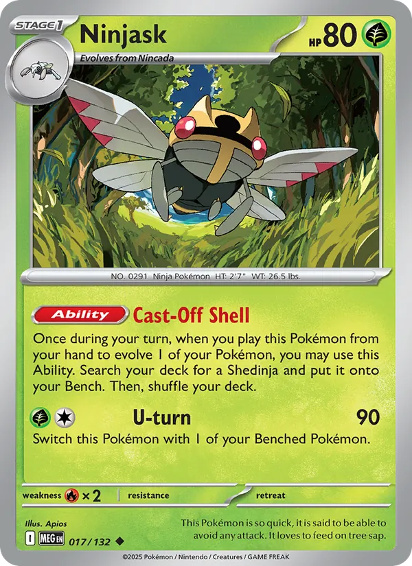 Ninjask 017/132 – Mega Evolution Pokémon TCG