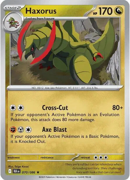 Haxorus Black Bolt Rare • 070/086