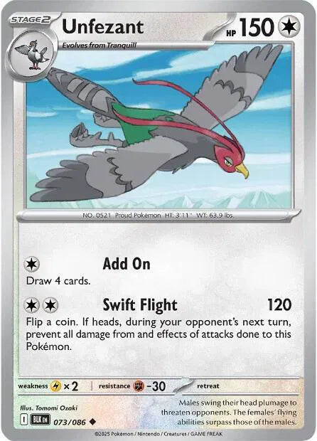 Unfezant Black Bolt Uncommon • 073/086
