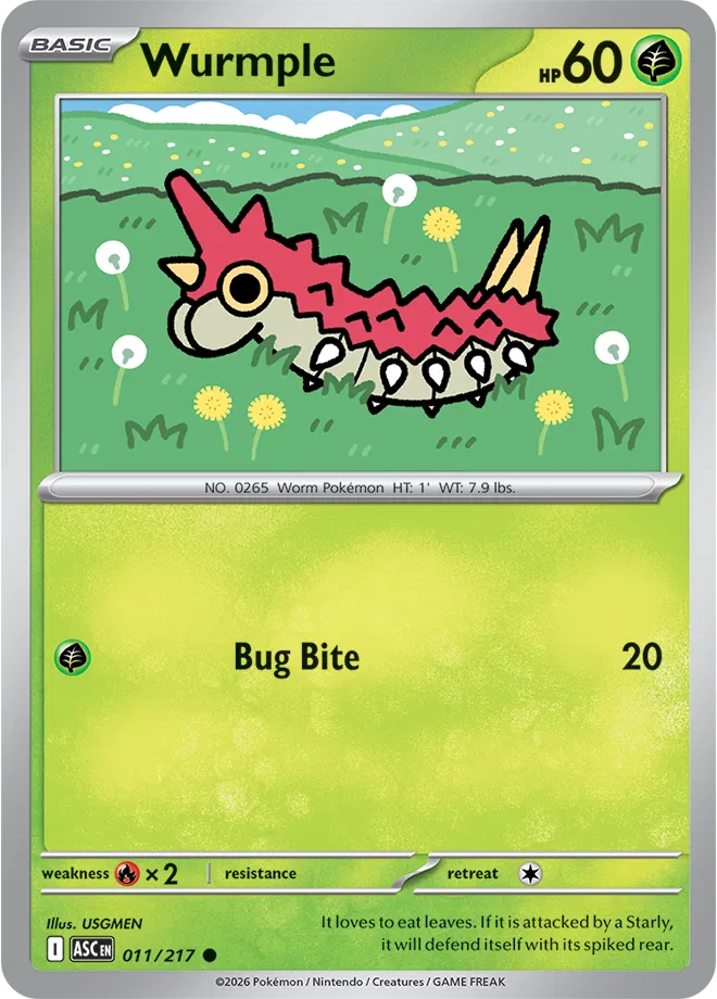 Wurmple Ascended Heroes Common • 011/217