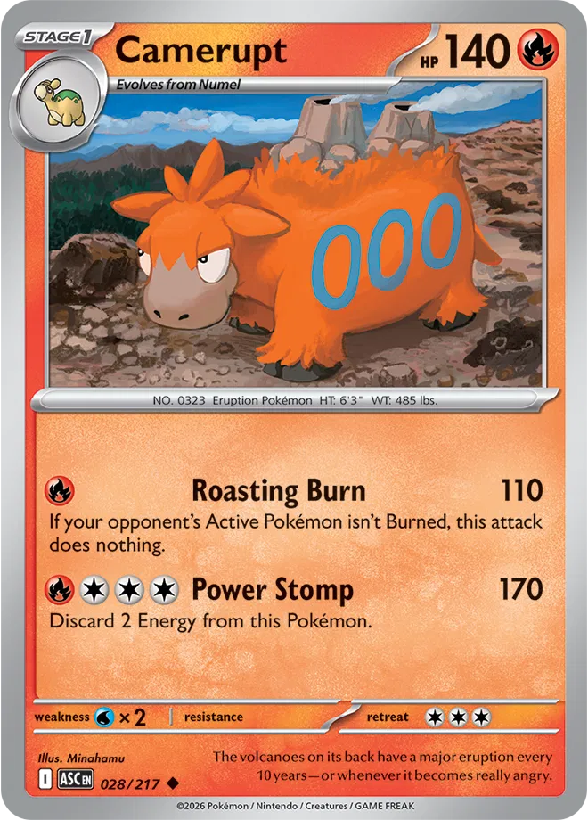 Camerupt Ascended Heroes Uncommon • 028/217