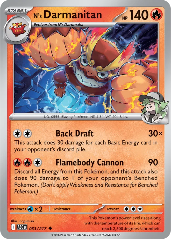 N's Darmanitan Ascended Heroes Uncommon • 033/217