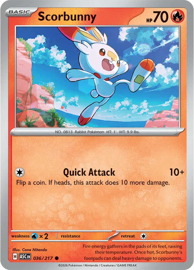 Scorbunny Ascended Heroes Common • 036/217