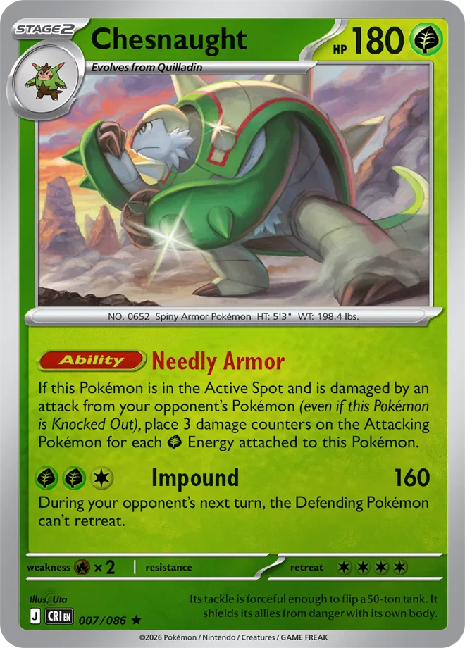 Chesnaught Chaos Rising Rare • 007/086