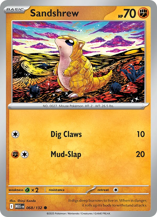 Sandshrew 068/132 – Mega Evolution Pokémon TCG