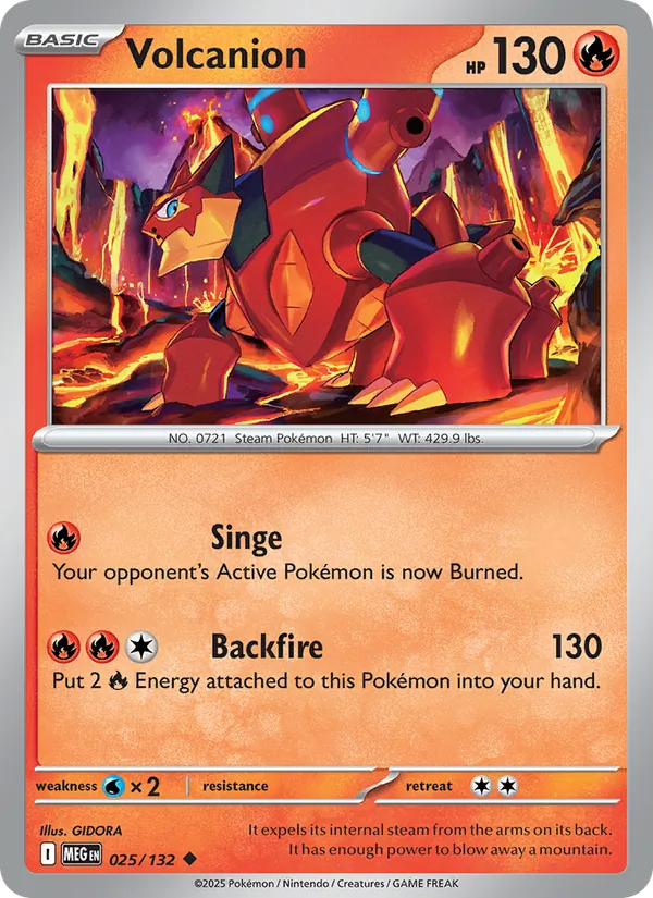 Volcanion 025/132 – Mega Evolution Pokémon TCG
